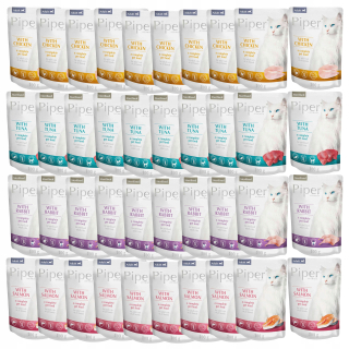 DOLINA NOTECI PIPER Mokré krmivo pre mačky, mix príchutí 40 x 100g